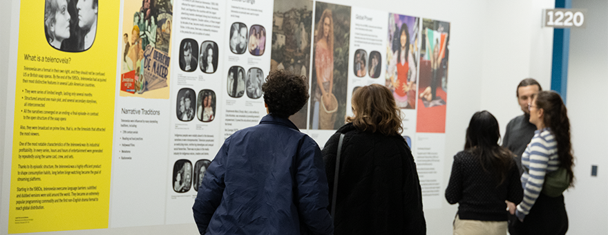 Guest view the wall display of the telenovela archives collection